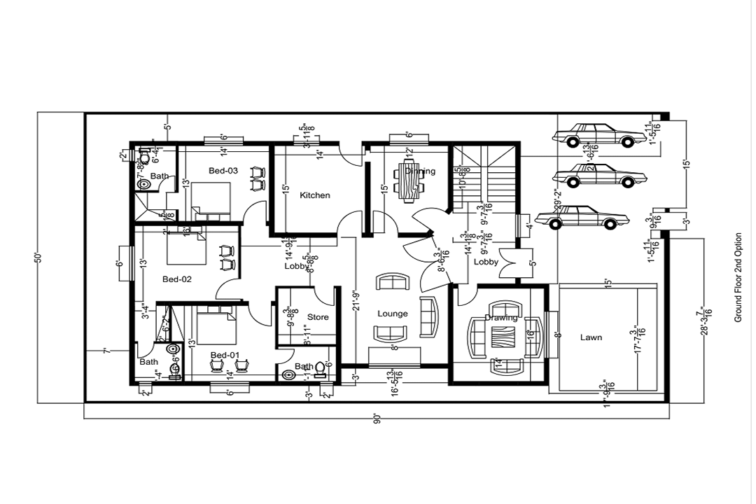 AutoCAD 2D Floor Plan Designs